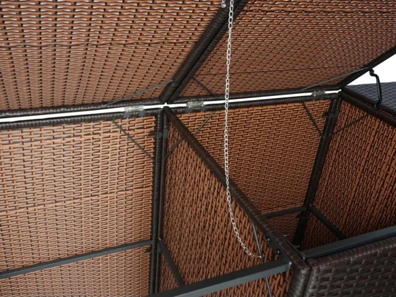 MCW Mülltonnenboxen|3er-Mülltonnenverkleidung E25 3x120l Braun 110x195x66cm