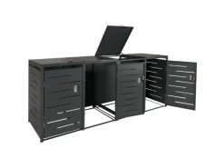 4er-Mülltonnenverkleidung E83 Stahl 108kg 117x263x80cm*MCW Best