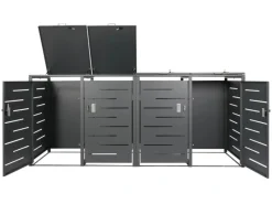 4er-Mülltonnenverkleidung E83 Stahl 108kg 117x263x80cm*MCW Best