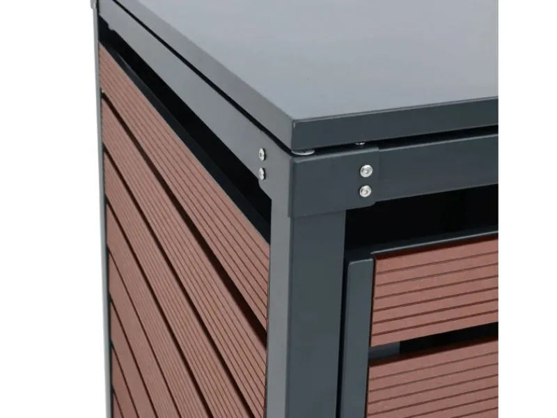 3er-Mülltonnenverkleidung K14 3x120l Walnuss-Holzoptik 119x205x84cm*MCW Sale