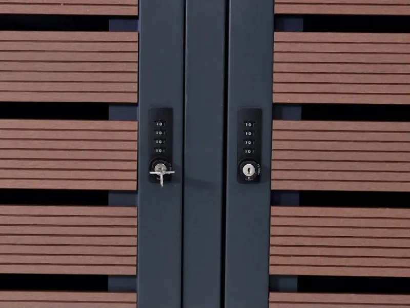 3er-Mülltonnenverkleidung K14 3x120l Walnuss-Holzoptik 119x205x84cm*MCW Sale