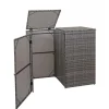 2er-Mülltonnenverkleidung E25 2x120l Grau 176x130x131cm*MCW Clearance