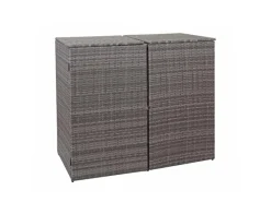 2er-Mülltonnenverkleidung E25 2x120l Grau 176x130x131cm*MCW Clearance