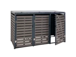 MCW Mülltonnenboxen|3er-Mülltonnenverkleidung K14 3x120l Anthrazit 119x205x84cm