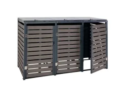 MCW Mülltonnenboxen|3er-Mülltonnenverkleidung K14 3x120l Anthrazit 119x205x84cm