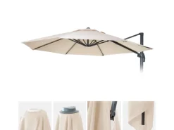 MCW Sonnenschirme|Ersatz-Bezug A96 8 Streben Ø4m Creme-beige