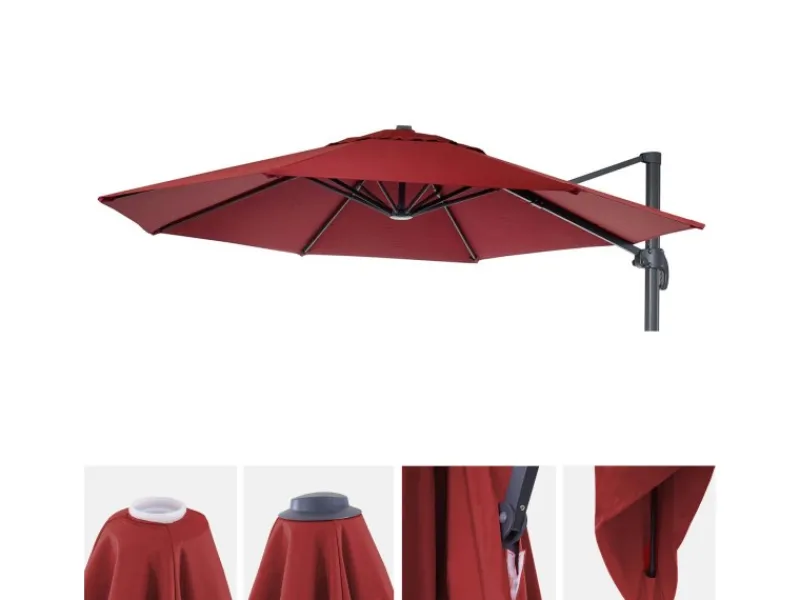 MCW Sonnenschirme|Ersatz-Bezug A96 8 Streben Ø4m Bordeaux
