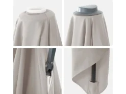 MCW Sonnenschirme|Ersatz-Bezug für Schirm A96 mit Flap 3,5x3,5m Creme-Grau