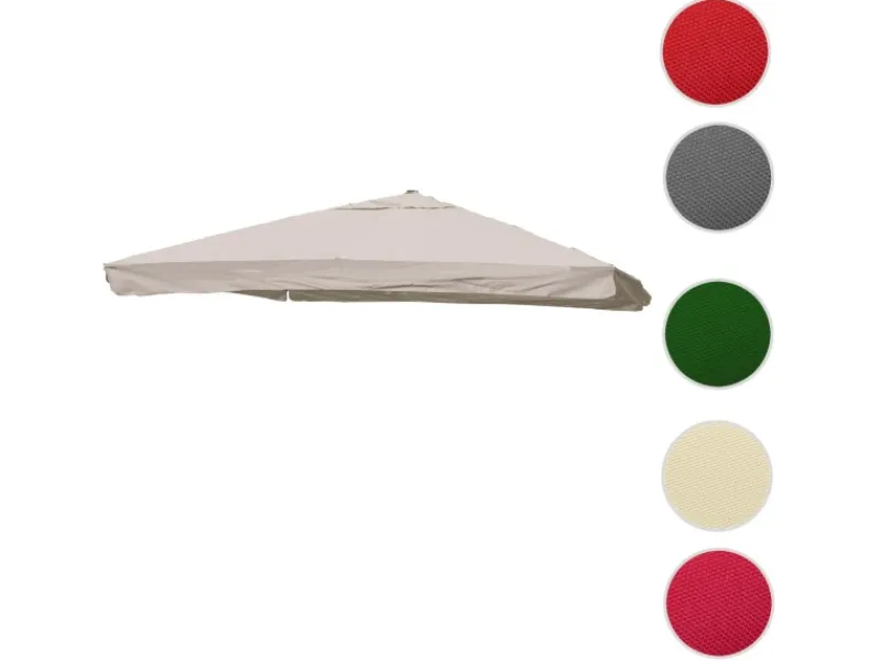 MCW Sonnenschirme|Ersatz-Bezug für Schirm A96 mit Flap 3,5x3,5m Creme-Grau