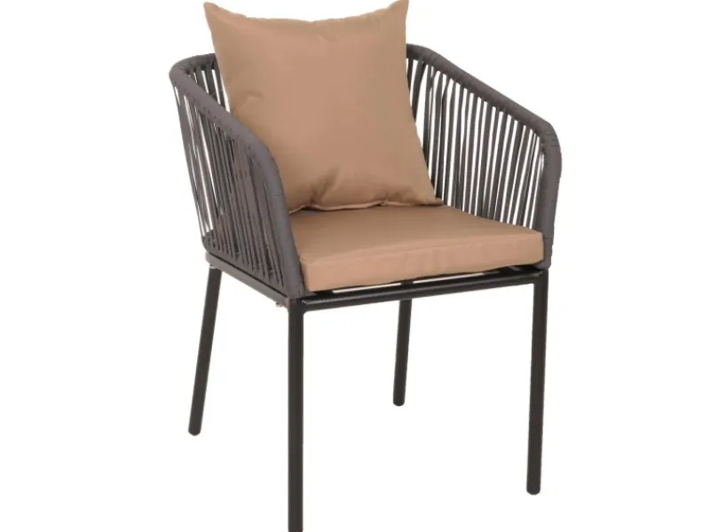 MCW Gartenstühle|2er-Set Gartenstuhl N41 Kissen Taupe