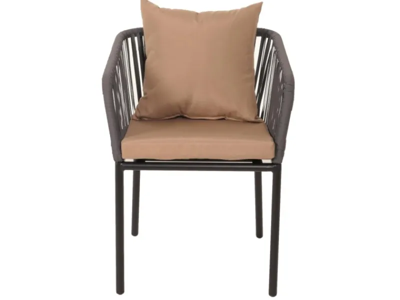 MCW Gartenstühle|2er-Set Gartenstuhl N41 Kissen Taupe