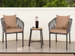 MCW Gartenstühle|2er-Set Gartenstuhl N41 Kissen Taupe