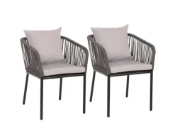 2er-Set Gartenstuhl N41 Kissen Hellgrau*MCW Hot