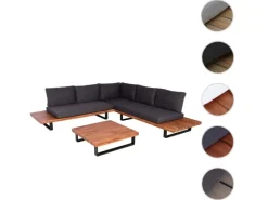 MCW Lounge-Gartenmöbel|Garten-Garnitur H54 2er-Set Braun Polster Dunkelgrau
