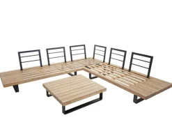 MCW Gartenmöbel-Sets|Garten-Garnitur H54 2er-Set Hellbraun Polster Dunkelgrau