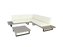 Garten-Garnitur H54 2er-Set Grau Polster Cremeweiß*MCW Online