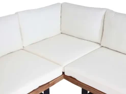 Garten-Garnitur H54 2er-Set Hellbraun Polster Cremeweiß*MCW