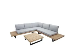 Garten-Garnitur H54 2er-Set Hellbraun Polster Hellgrau*MCW Hot