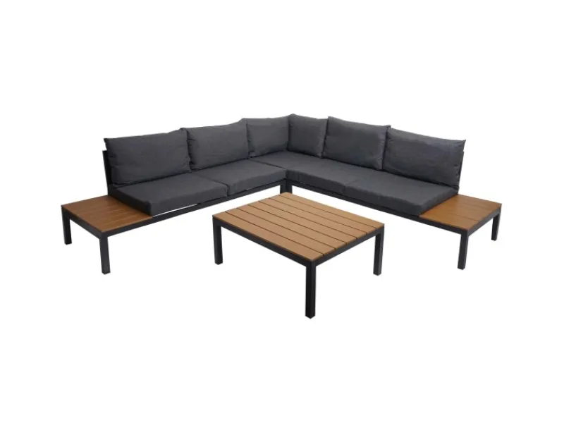 Garten-Garnitur H54b 2-teilig Polster Dunkelgrau*MCW Online