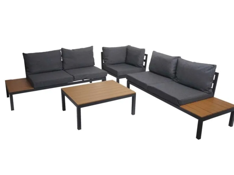 Garten-Garnitur H54b 2-teilig Polster Dunkelgrau*MCW Online