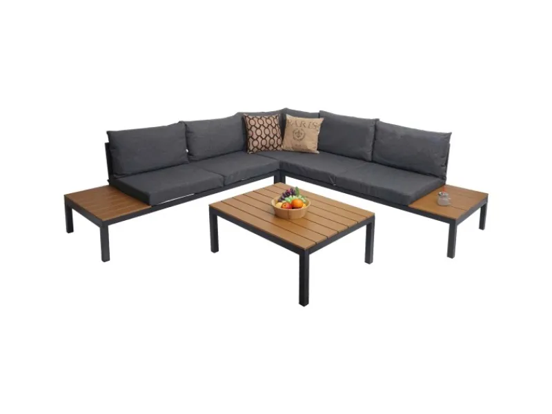 Garten-Garnitur H54b 2-teilig Polster Dunkelgrau*MCW Online