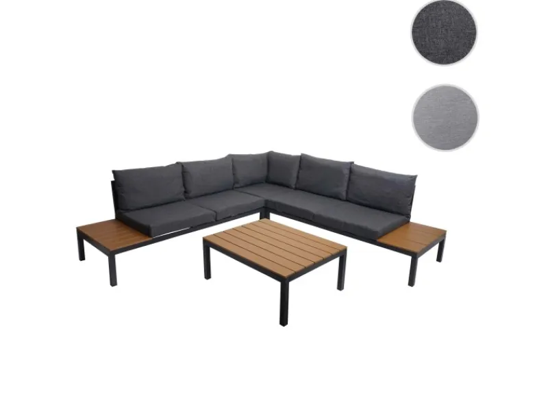 Garten-Garnitur H54b 2-teilig Polster Dunkelgrau*MCW Online