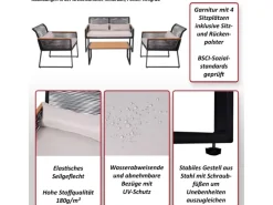 MCW Gartenmöbel-Sets|Garten-Garnitur K42 4er-Set