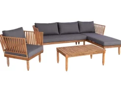 MCW Gartenmöbel-Sets|Garten-Garnitur L29 4er-Set Dunkelgrau