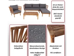 MCW Gartenmöbel-Sets|Garten-Garnitur L29 4er-Set Dunkelgrau