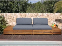 MCW Gartenmöbel-Sets|Garten-Garnitur L28 4er-Set Polster Dunkelgrau