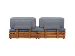 MCW Gartenmöbel-Sets|Garten-Garnitur L28 4er-Set Polster Dunkelgrau