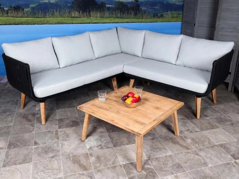 MCW Gartenmöbel-Sets|Garten-Garnitur L30 2er-Set Polster Hellgrau