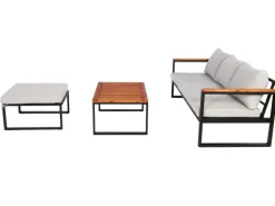 MCW Gartenmöbel-Sets|Garten-Garnitur L26b 3er-Set Hellgrau