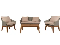 Gartengarnitur N37 Grau Kissen Beige*MCW New