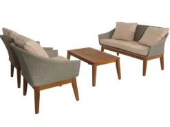 Gartengarnitur N37 Grau Kissen Beige*MCW New