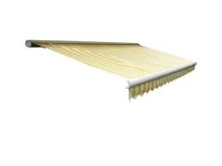 Kassetten-Markise H123 mit Volant 4,5x3m Acryl Gelb/Weiß*MCW Discount