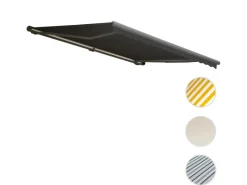 MCW Markisen|Kassetten-Markise H122 mit Volant 4x3m Polyester Grau