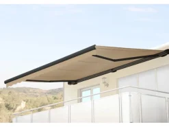 Kassetten-Markise H123 mit Volant 4,5x3m Polyester Anthrazit*MCW New