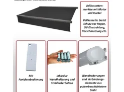 MCW Markisen|Kassetten-Markise H124 Volant Ausfahrbar 4,5x3m Polyester Anthrazit