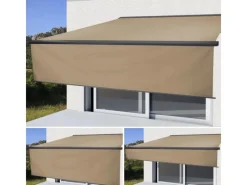 MCW Markisen|Kassetten-Markise H124 Volant Ausfahrbar 4,5x3m Polyester Anthrazit