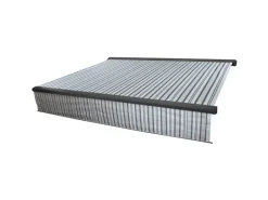 MCW Markisen|Kassetten-Markise H124 Volant Ausfahrbar 5x3m Polyester Grau/Weiß Anthrazit
