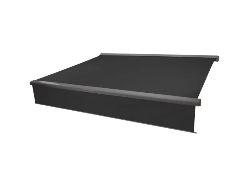 MCW Markisen|Kassetten-Markise H124 Volant Ausfahrbar 4x3m Polyester Grau