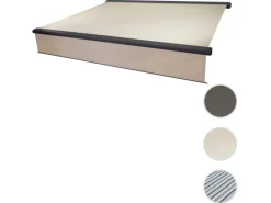 Kassetten-Markise H124 Volant Ausfahrbar 5x3m Acryl Anthrazit*MCW Discount