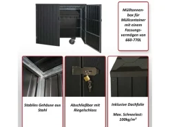 Mülltonnenverkleidung J29 Braun 172x213x112cm*MCW New