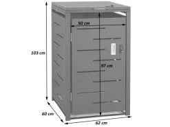 MCW Mülltonnenboxen|Mülltonnenverkleidung E83 1er Anthrazit Stahl 24kg 103x60x62cm