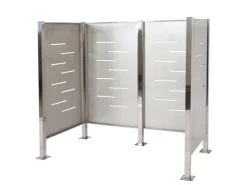 MCW Mülltonnenboxen|Mülltonnen-Zaun J55 Edelstahl 150x165x85cm Silber