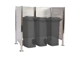 MCW Mülltonnenboxen|Mülltonnen-Zaun J55 Edelstahl 150x165x85cm Silber