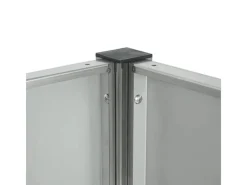 MCW Mülltonnenboxen|Mülltonnen-Zaun J55 Edelstahl 150x325x85cm Silber