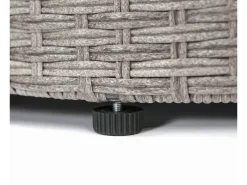 MCW Gartenmöbel-Sets|Poly-Rattan Garnitur E17 Rund Polster Dunkel Kissen Beige