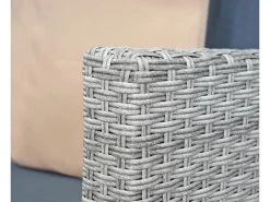 MCW Gartenmöbel-Sets|Poly-Rattan Garnitur E17 Rund Polster Dunkel Kissen Beige